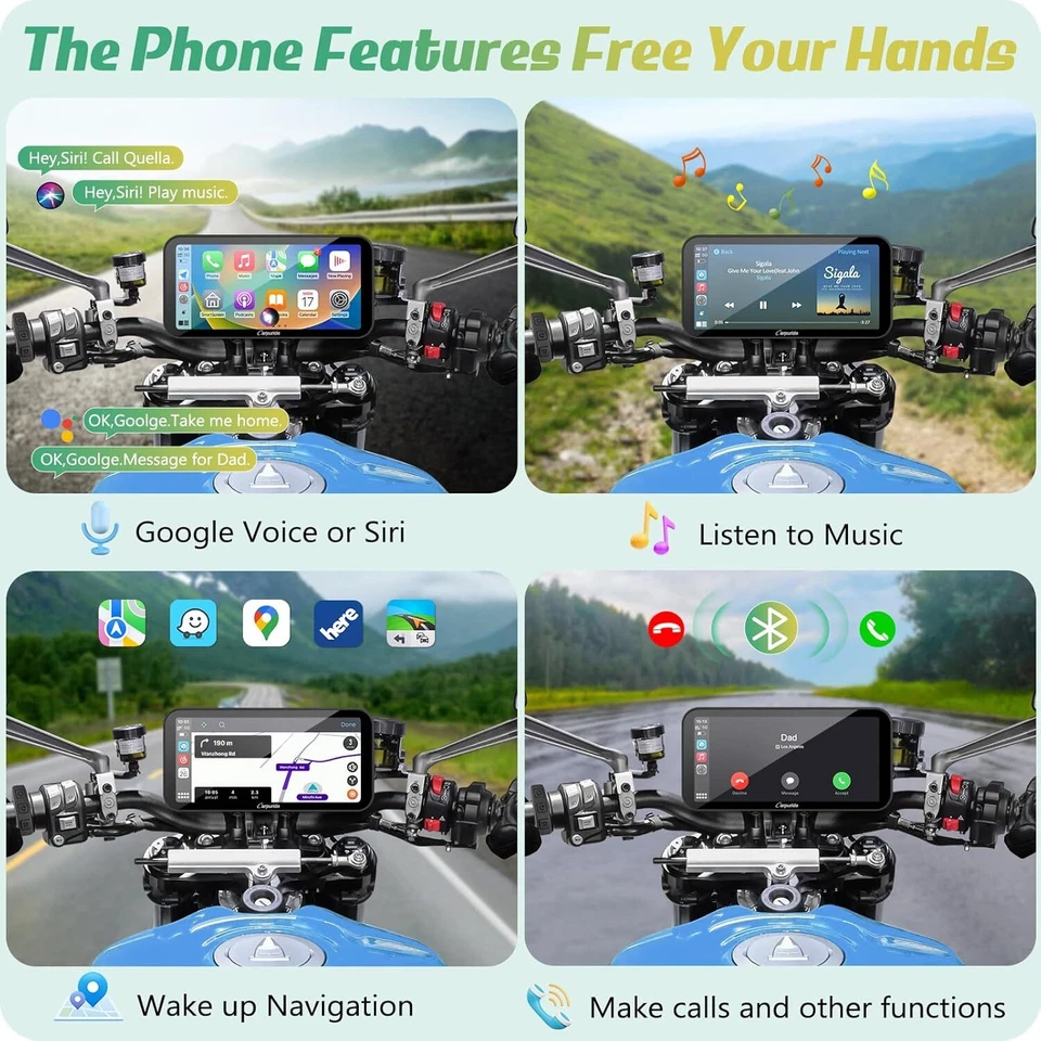 Carpuride W603D Senza Fili Carplay Android Auto Moto Registratore GPS Dual Camer - Immagine 4 di 4