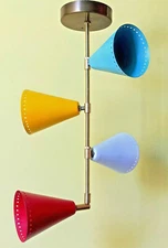 Mid Century style Multicolored Trumpet shades Lights Design Pendent Décor Lights