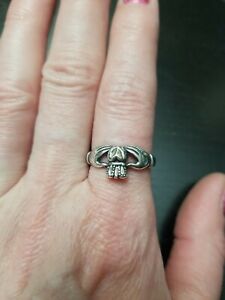 Hallmarked Sterling Silver Irish Claddah Heart Crown Ring Any Size UK Seller