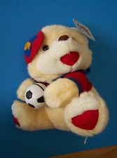 10" tall sitting Royal Plush SOCCER BEAR w/ 9 CAP 2.5" Soccer Ball NEW w/hangtag