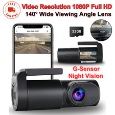 1080P WiFi Dash Cam W/ Night Vision, G-Sensor,Parking Monitor,32GB Card Included