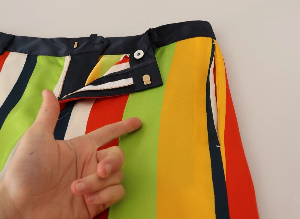 Pantalones DSQUARED2 Multicolor Rayas Cintura Media Pantalón Recto IT42/US8/M $1000 Foto 4 de 4