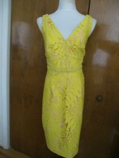 Anthropologie Maeve Crotchet Gardenia Lace Column Dress Yellow Size 14