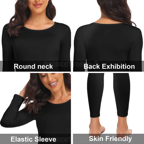 Damen Weiche Thermo Unterwäsche Unterwäsche Set Long Johns Top & Bottom Base Layer - Bild 7 von 24