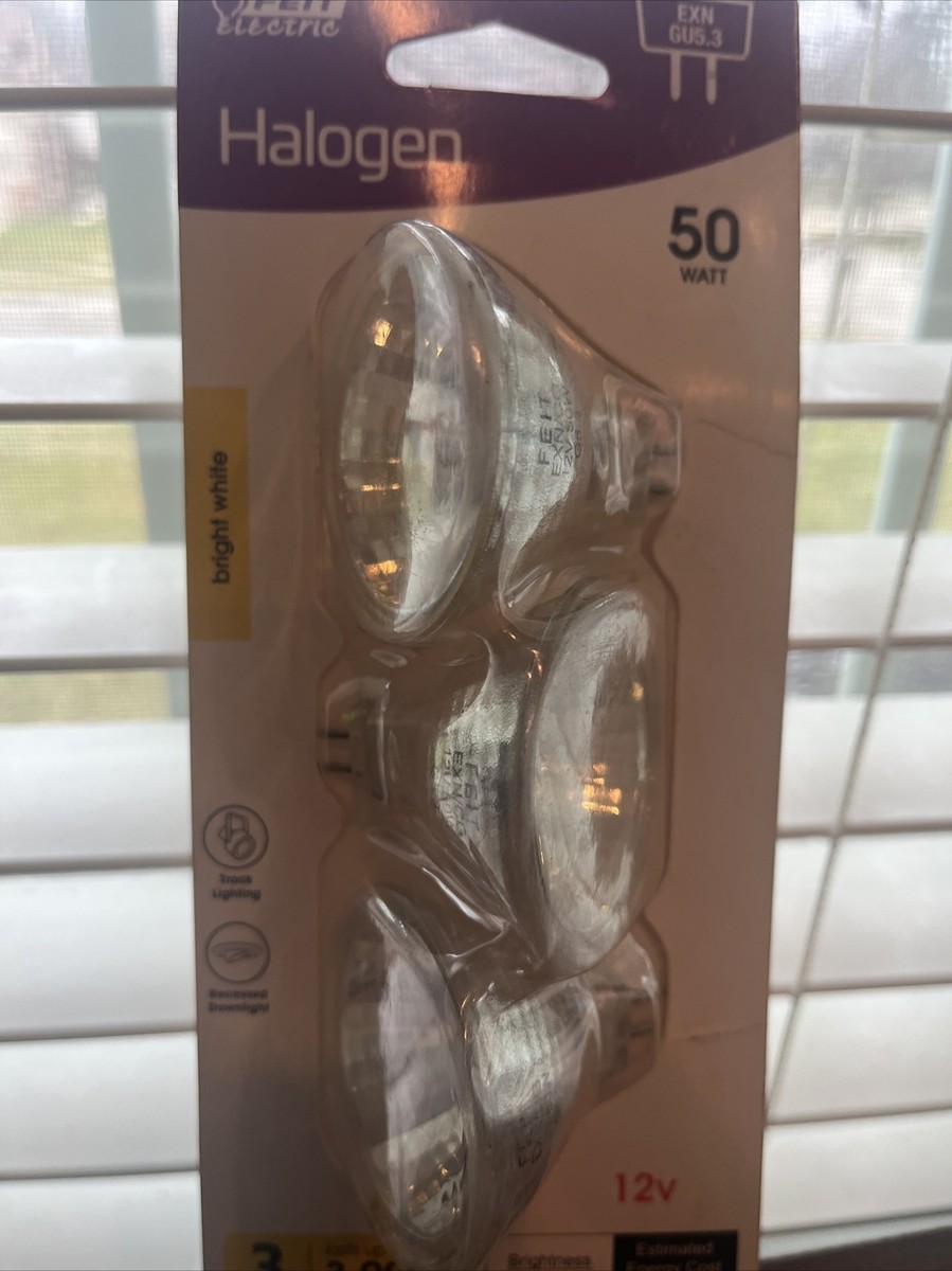 💡3 Feit 50Watt MR16 EXN GU5.3 Bi-Pin Dimmable 12v Bulbs | eBay