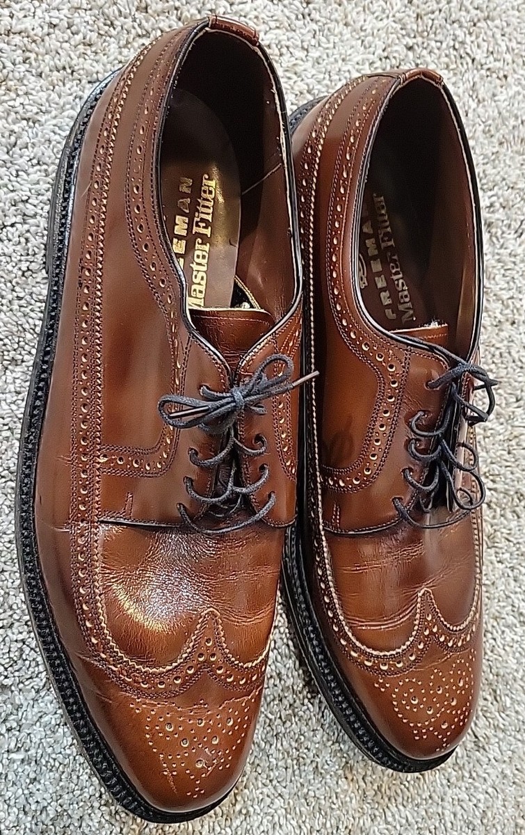 Freeman Master Fitter Wingtip Dress Shoes Mens Leather Lace Up