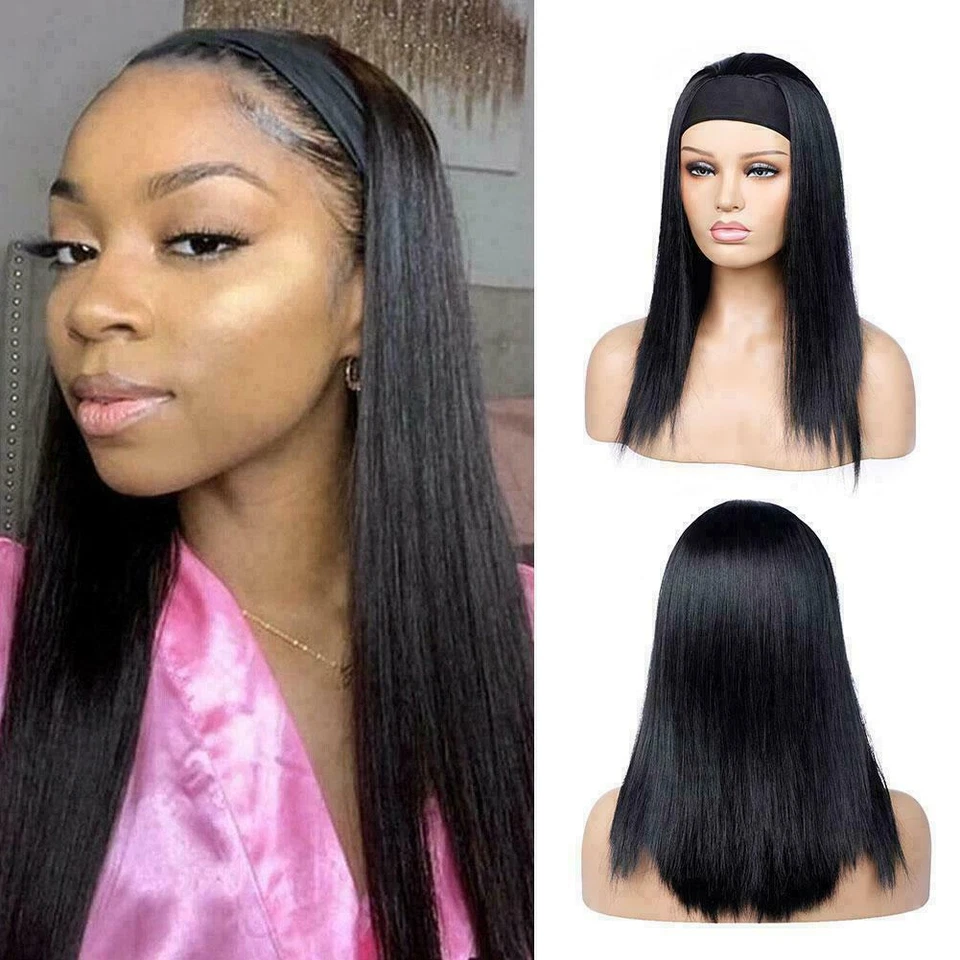 Diadema Peluca Onda Profunda/Recta/Onda Onda Natural Negro 100 Cabello Virgen Humano  Foto 4 de 4