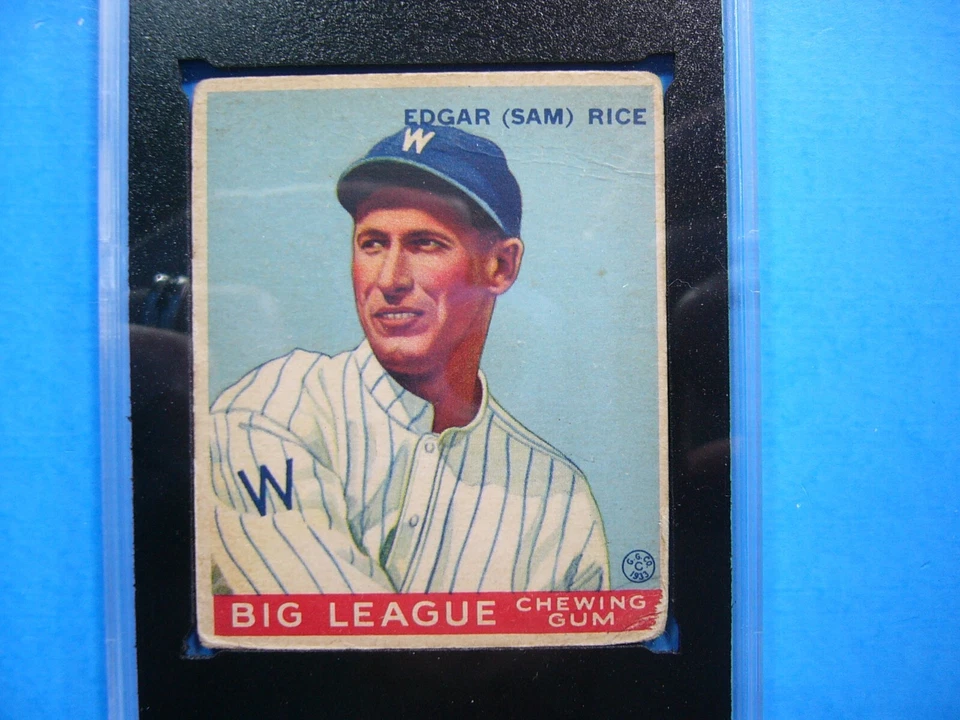 Tarjeta de béisbol 1933 Goudey Gum MLB #134 Edgar Rice KSA 2 GD bonita '33 GL Foto 3 de 4