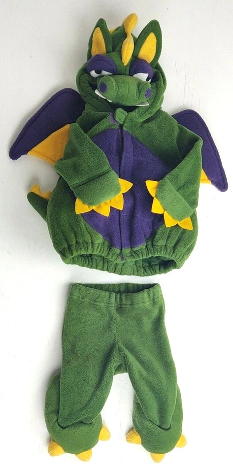 Antiguo Disfraz de Halloween de Dinosaurio Azul Marino Forrado Chaqueta Top Muy Suave 6-12 meses Foto 2 de 4