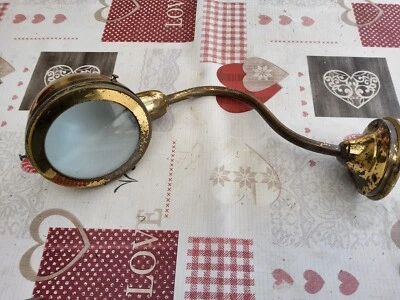 Applique Eclairage Lampe Exterieur Col De Cygne Verre Cuivre, Marine? - Photo 1/4