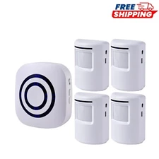 Long Range Motion Sensor Alarm - 4 Sensors, Indoor/Outdoor Security