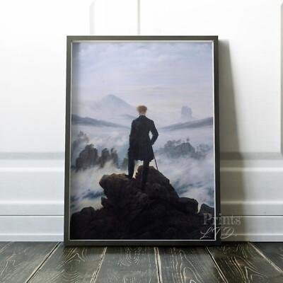Wanderer above the Sea of Fog, Caspar David Friedrich Premium Art Print