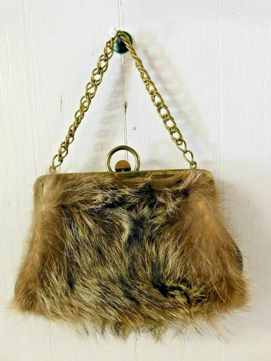 Roger Van S Vintage Fur Handbag Purse