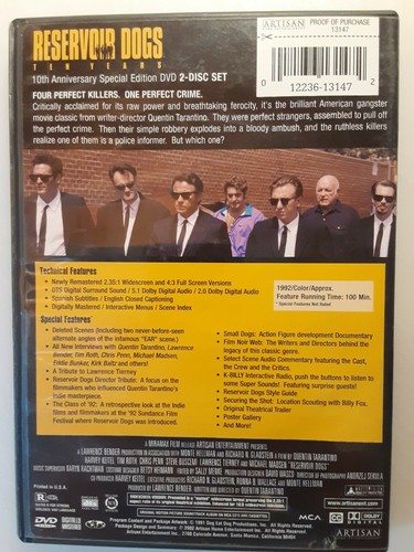 Reservoir Dogs - DVD - 1992 - Widescreen - Two-Disc Special Edition - Picture 2 of 4