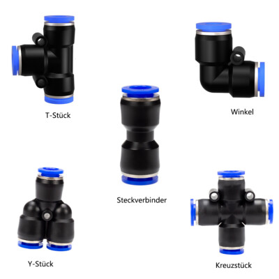 Pneumatik Steckverbinder für Schläuche 3-16 mm   wie IQS PU Schlauch Druckluft