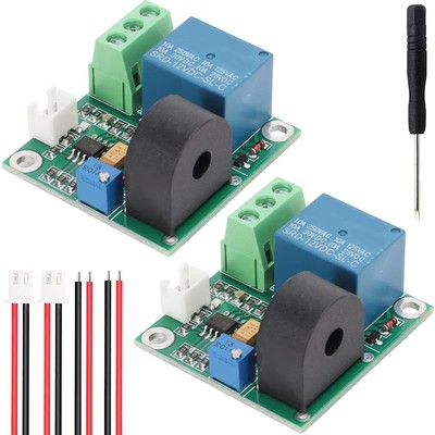 2 pcs Current Detection Sensor AC Current Sensor Module 5V 12V 24V 0-5A Adjus...