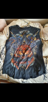 Seltenes LE BALMAIN verziertes distressed Tiger Print Top wie auf Shakira FR40 z