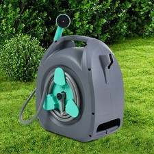 Image of 20/25/28/33M Garden Hose Reel with Spray Nozzle Gun Wall Mounted Water Hose Reel