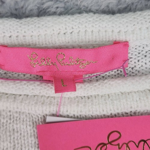 Lilly Pulitzer Sweater Womens Large Danette Coffee Beach Repeat Pullover NEW - Picture 3 of 13