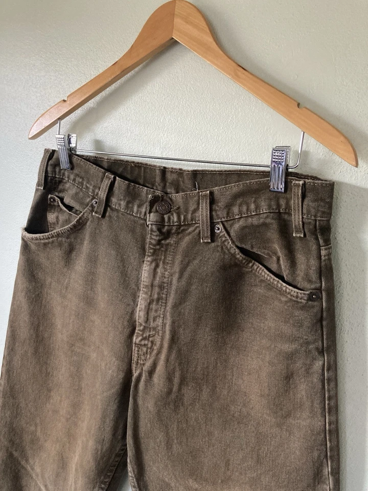 Jeans Levis de Colección Para Hombres 33x29 Marrón Denim 550 Relajado Cónico Naranja Pestaña Años 90 EE. UU. Foto 2 de 4