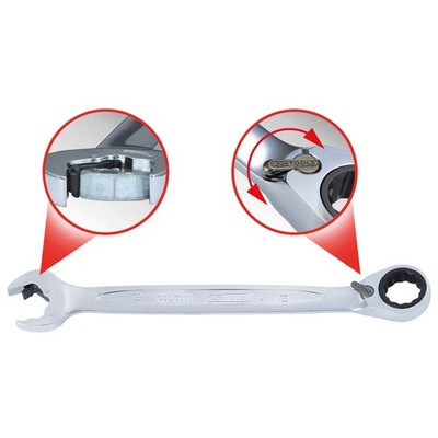 KS TOOLS 503.5924 DUO GEARplus Ringmaulschlüssel,Maul-Ratschenfunktion 24mm, ums