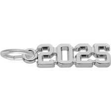 '2025' Charm, Sterling Silver