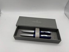 Faber Castell 2er Set - Drehkugelschreiber,  Druckbleistift Metal, blau
