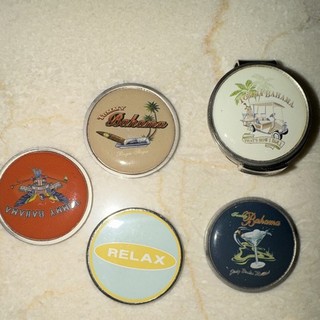 Tommy Bahama Magnetic Metal Multicolor Golf Ball Marker Set 6 pieces