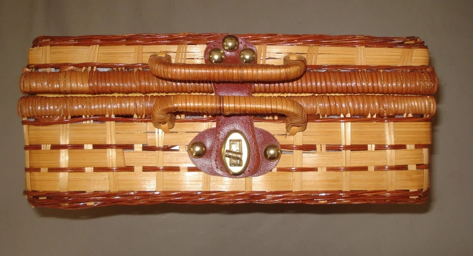 valisette panier osier rotin doublée - Photo 1/3