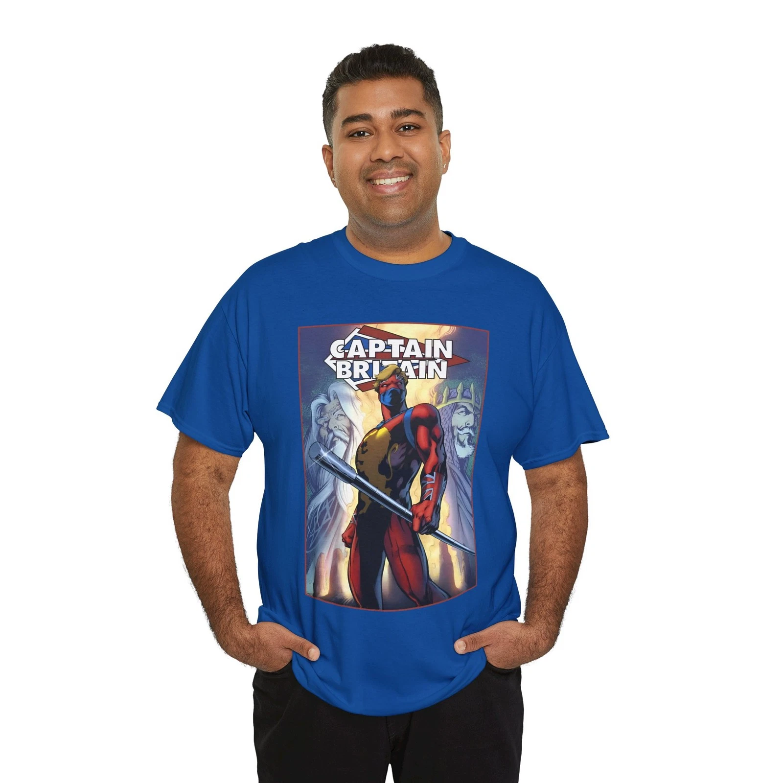 Captain Britain T-Shirt - Alan Davis Art - Excalibur Leader - Marvel Comics