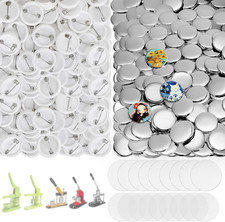 200 Sets Button Maker Supplies, 32mm/1.25 inch Button Supplies, with Plastic Pin
