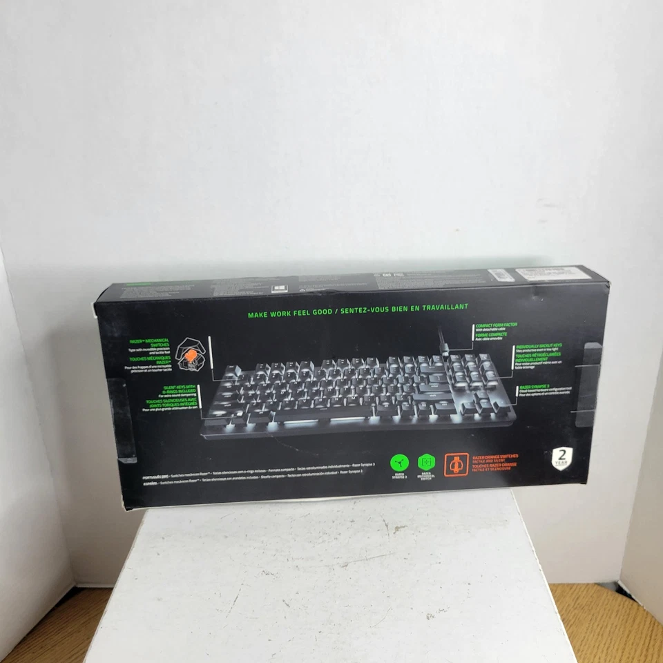 Razer BlackWidow Lite Wired TKL Mechanical Gaming Orange Switch Keyboard NEW - Image 3 of 4