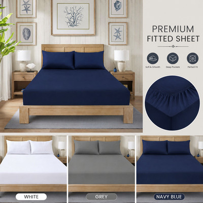 40cm Deep Pocket Fitted Sheet Queen King Fully Elastic Fitted Sheets Bed Sheets