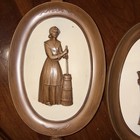 Vintage 1960 Syroco For Homco  Man And Woman Pilgrim Wall Plaques Made USA — photo 2
