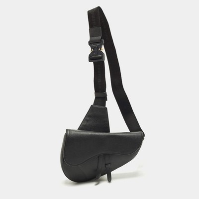 Dior Umhängetasche Saddle Schwarz Leder