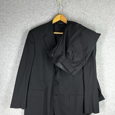 Brooks Brothers Brooksease Wool Suit 44L 38x28 Black Three Button Old Money