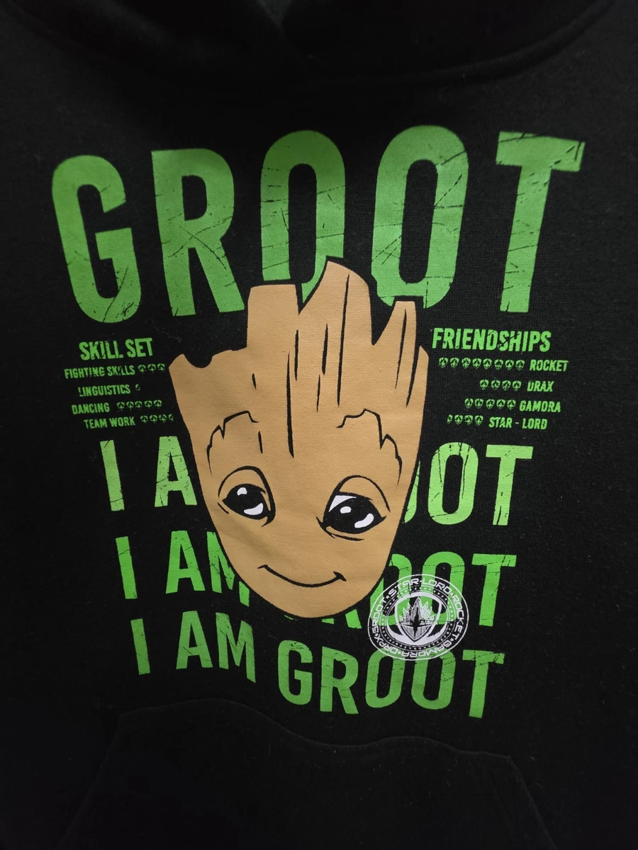 Marvel M Guardians of the Galaxy Groot Hoodie Black Graphic Design