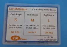 720 Pieces Fishing Bobber Stoppers - New in Plastic  Case