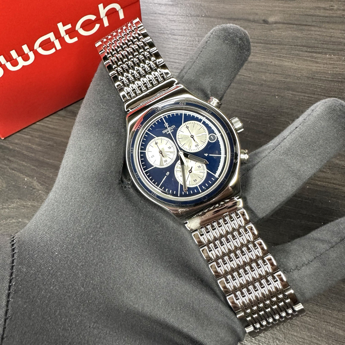 NEW✓LIMITED EDITION✓ Swatch Irony Wales Chronograph Steel Men