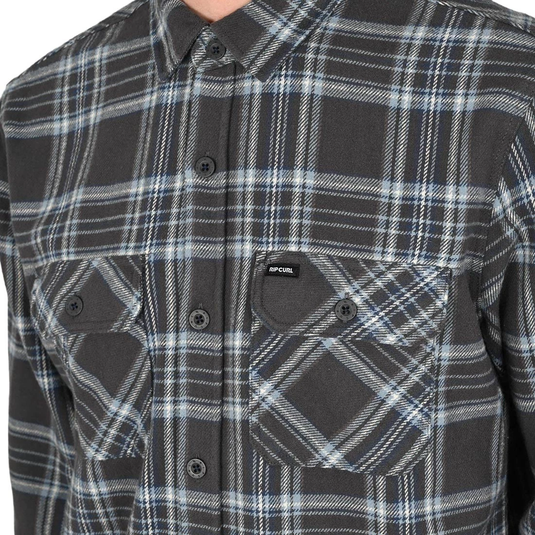 Rip Curl Griffin Camisa de franela de manga larga con botones Negro