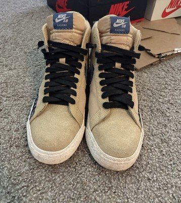 Nike SB Zoom Blazer Mid Sashiko Shoes Beige Blue Men s US 9 Medium