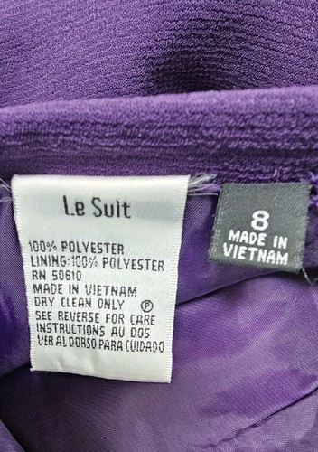 Le Suit Skirt Suit Two Piece Set Plum Knee Length Pleated Skirt Women's Size 8 - Picture 9 of 10