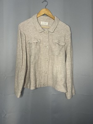Seasalt Cornwall Peak Pitch Wool Blend Jacket Shacket Beige UK 18