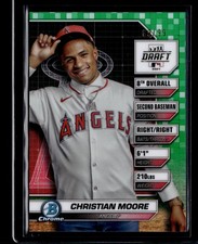 (7829) Christian Moore #69/99 2024 Bowman Chrome Draft Night Green Refractor RC