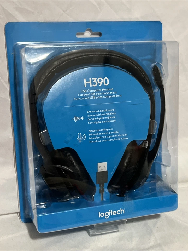 Fone de Ouvido USB Over the Ear Logitech H390 Preto - Imagem 2 de 4