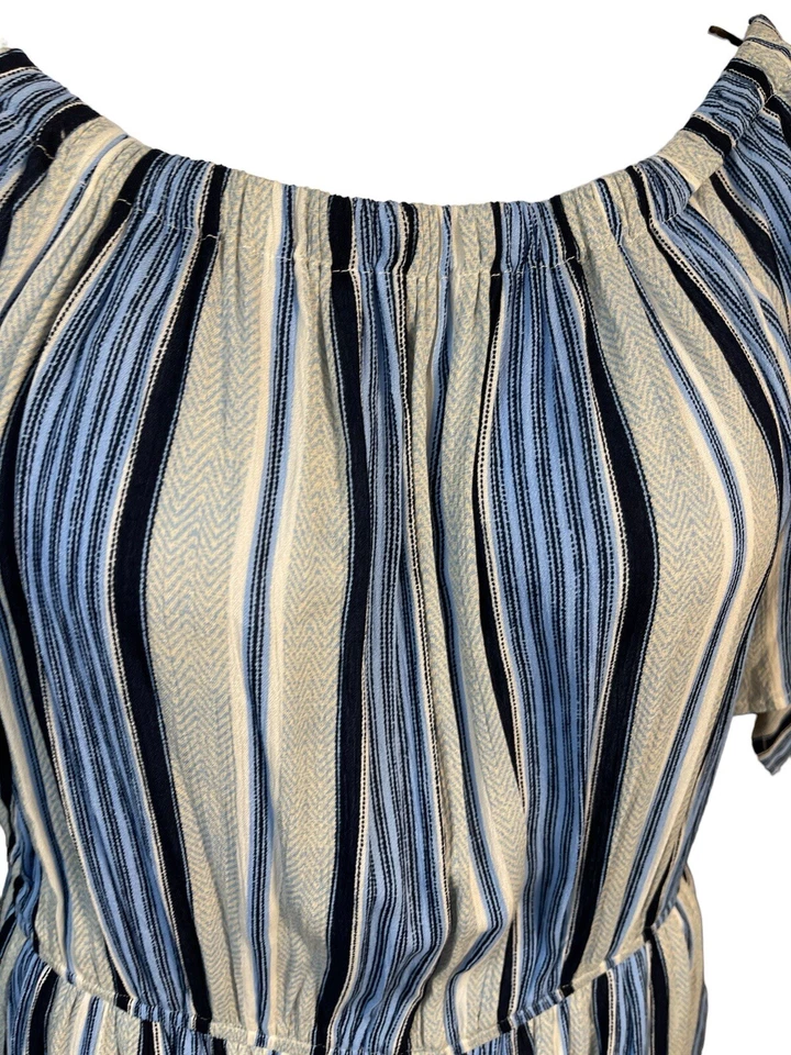 Mono mameluco Love Fire XL NUEVO CON ETIQUETAS blanco y azul a rayas corbata manga corta forrado Foto 4 de 4