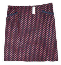NWT TALBOTS Women's Flannel Wool A-Line Skirt Pocket Polka Dot Red Blue 8 99
