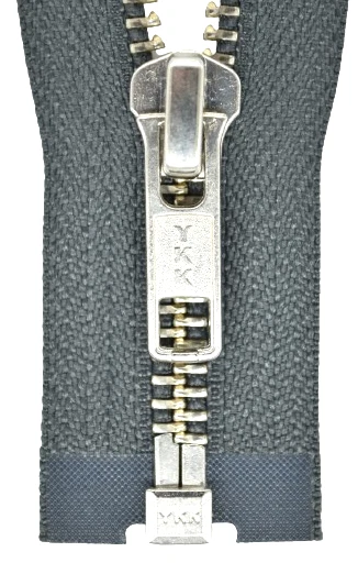 YKK Reißverschluss von 20 -155 cm 5 mm metall grau 1 Weg teilbar Zähne silbern