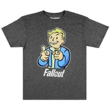 Fallout Video Game Vault Boy Short Sleeve Heather Gray T-Shirt by Bethesda