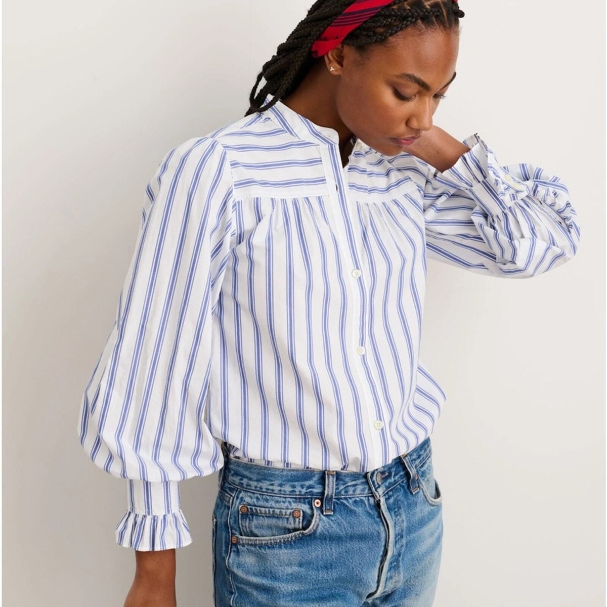 ruffle cuff blouse